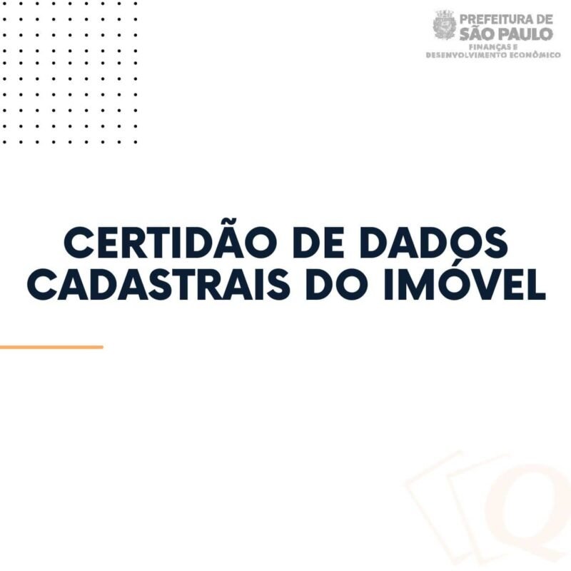 Certidão de Dados Cadastrais do Imóvel