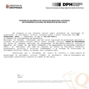 Certidão de Tombamento