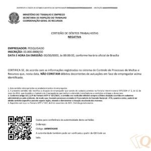 Certidão de Débitos Trabalhistas