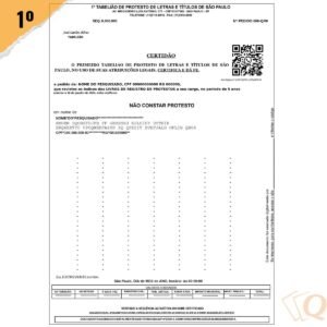 Certidão 1º Cartório de Protesto de São Paulo